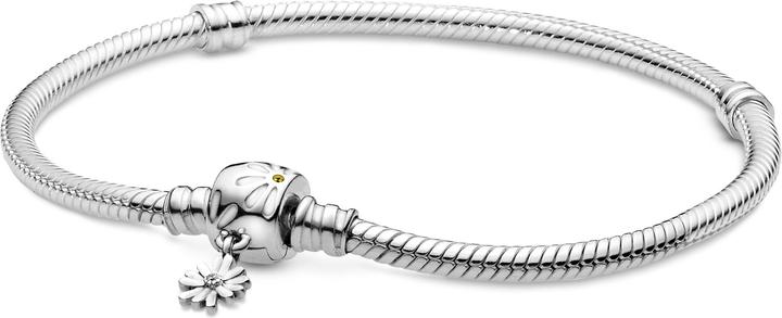 Produktbild Pandora Armband Moments Daisy Flower Clasp Snake (19 cm, Silber 925, Emaille)