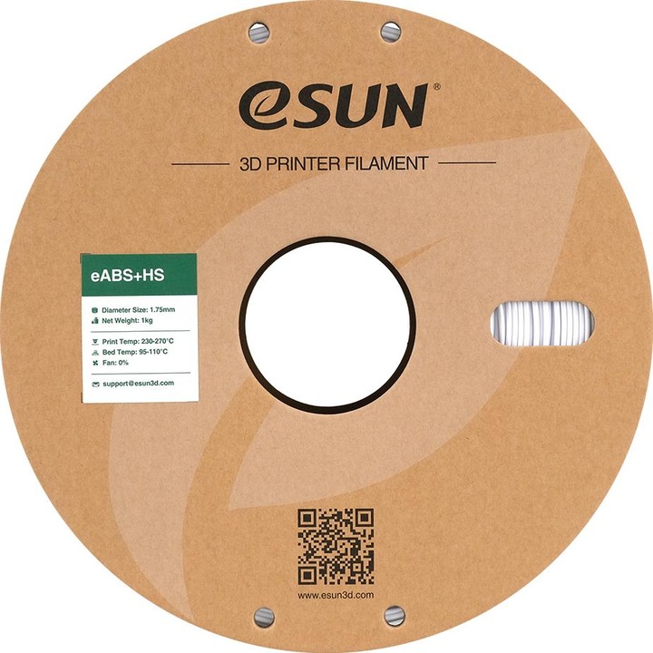 Produktbild eSUN EABS+HS 1,75mm COLD WHITE 1kg (ABS, 1.75 mm, 1000 g, Weiss)