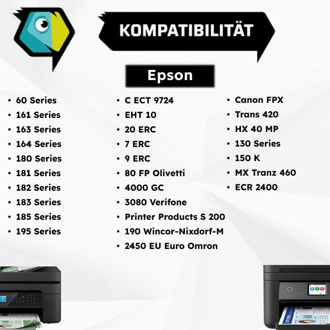 Produktbild Inkadoo Kompatibel zu Epson C43S015354 / ERC-09-B Farbband, schwarz, passend für Canon FP 10, Canon FPX 1...
