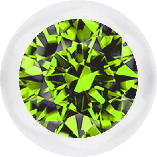 Image du produit Star Piercing Micro boule transparente avec cristal vert clair (Matières plastiques, sans laiton)