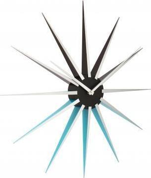 Actual product image Nextime klok 3051bl Nova, Ø50 cm, Wall, Black/ Blue (50 cm)