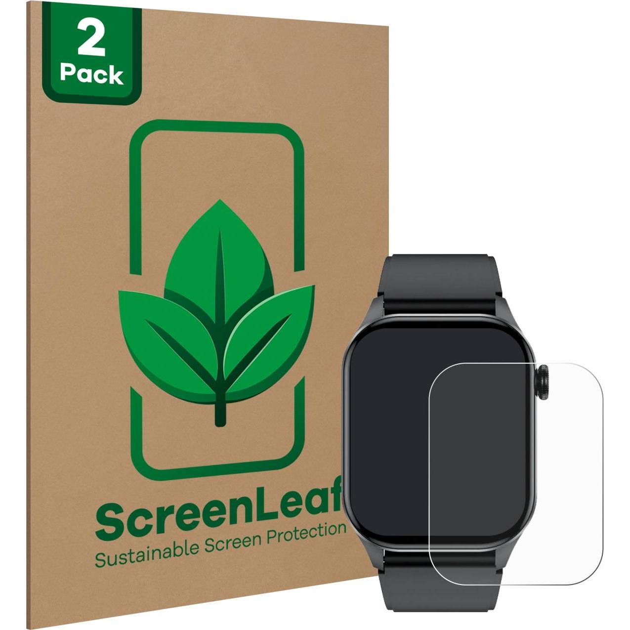 ScreenLeaf Schutzfolie nachhaltiger Displayschutz Display Schutz Folie Klar Transparent, Smartwatch Schutzfolie, Transpa...