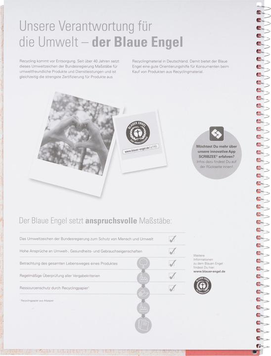 Produktbild Oxford RECYCLING - Collegeblock kariert (A4, Kariert, Weicher Einband)