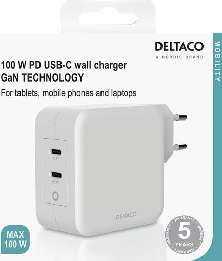 Produktbild Deltaco USBC-GAN03 (100 W, 2 Ports)