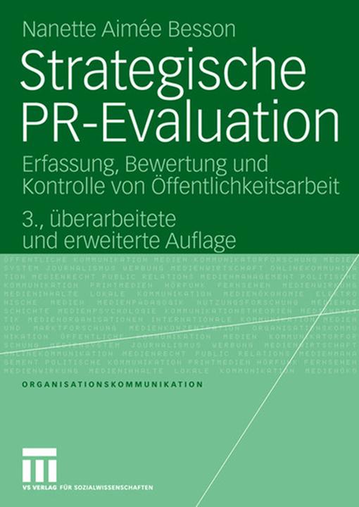 Produktbild Strategische PR-Evaluation (Deutsch, Nanette Aimée Besson, 2008)