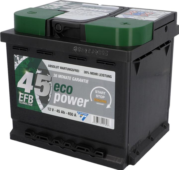 Actual product image Cartec Eco Power 45 EFB (12 V, 45 Ah, 400 A)