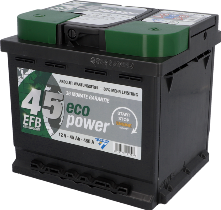 Actual product image Cartec Eco Power 45 EFB (12 V, 45 Ah, 400 A)