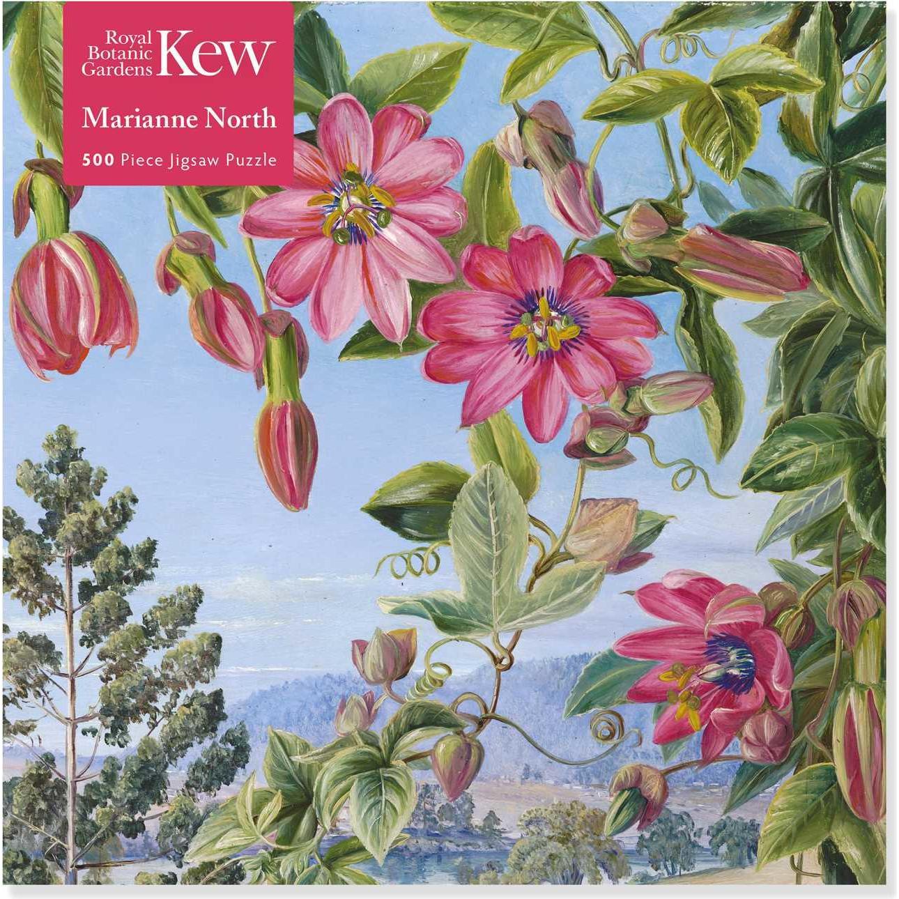 Flame Tree Adult Jigsaw Puzzle Kew: Marianne North: View in the Brisbane Botanic Garden (500 Pieces): (500 Teile)