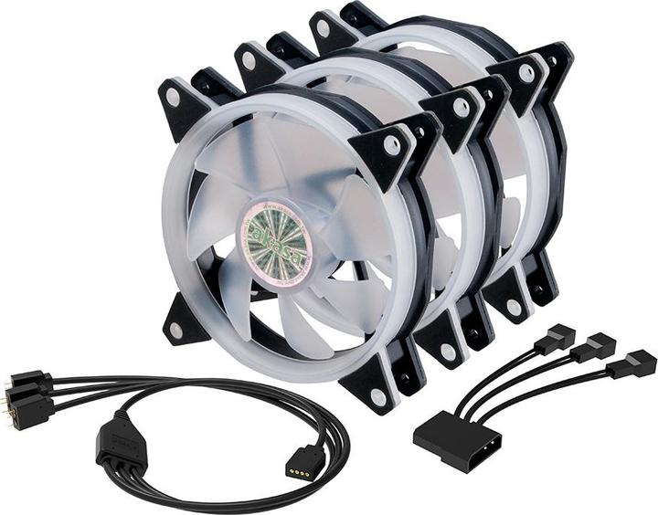 Actual product image Akasa Vegas AR7 ARGB Fan Triple Kit (120 mm, 3 x)