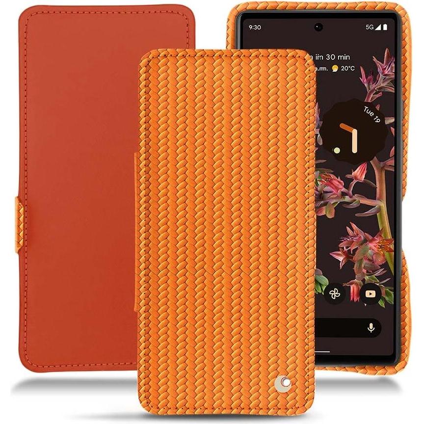 Noreve Lederschutzhülle horizontal (Google Pixel 6), Smartphone Hülle, Orange