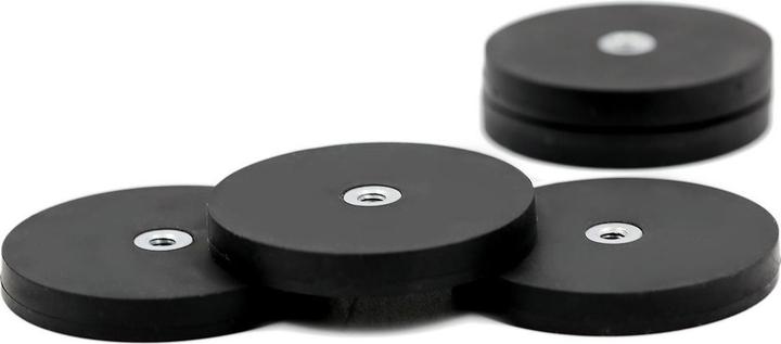 Actual product image Supermagnete Magnet system round rubber-coated with internal thread (2x)