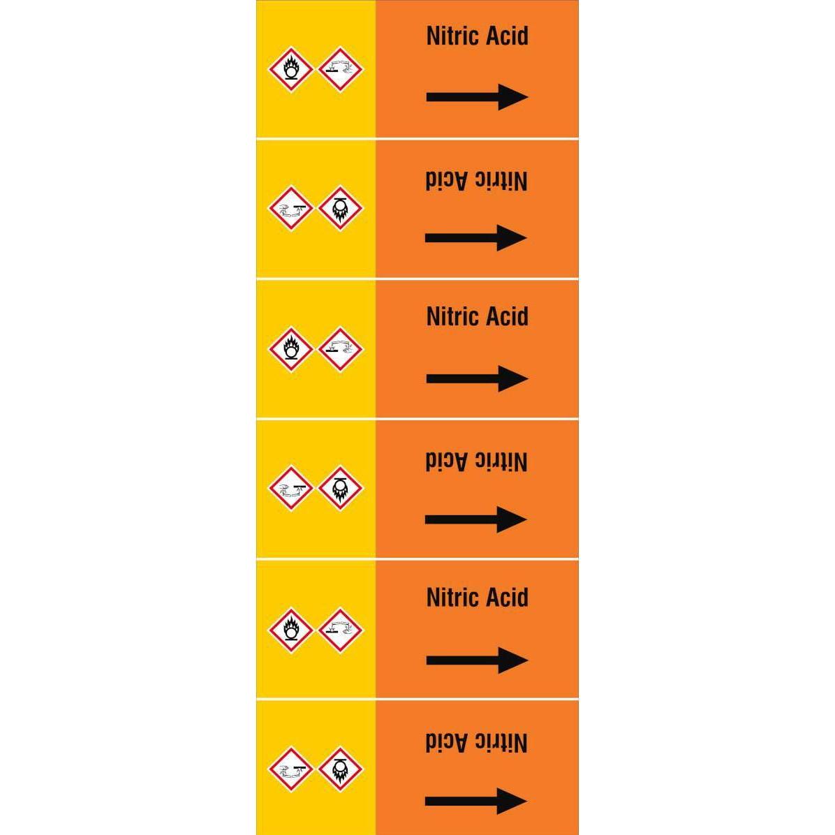 Brady, Etiketten, ISO 20560 Pipe Markers - Acids