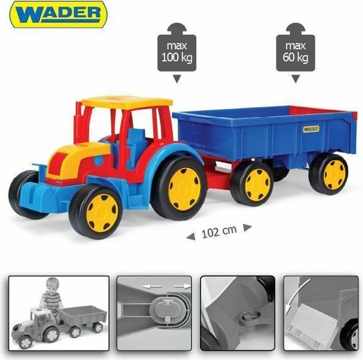Actual product image Wader Giant tractor with trailer, 102 cm