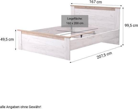 Actual product image Homestyle4u Double bed Marriage bed Wooden bed Guest bed Vintage (160 x 200 cm)