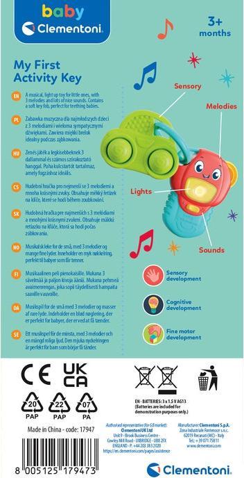 Voedingswaarden en ingrediënten Clementoni Mijn eerste sleutel