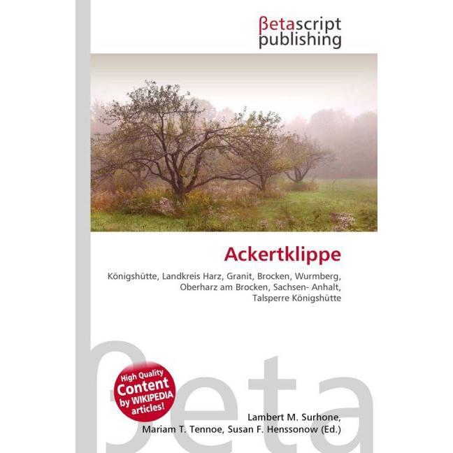 Ackertklippe, Fachbücher