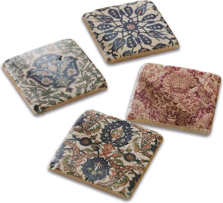 Loberon Untersetzer 4er Set Munoz bunt (4x, Glasuntersetzer)