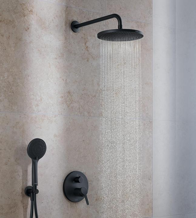 Actual product image Duravit Kopfbrause 1 jet, 230, MinusFlow schwarz matt schwarz matt (1 Beam type, 9 l/min)