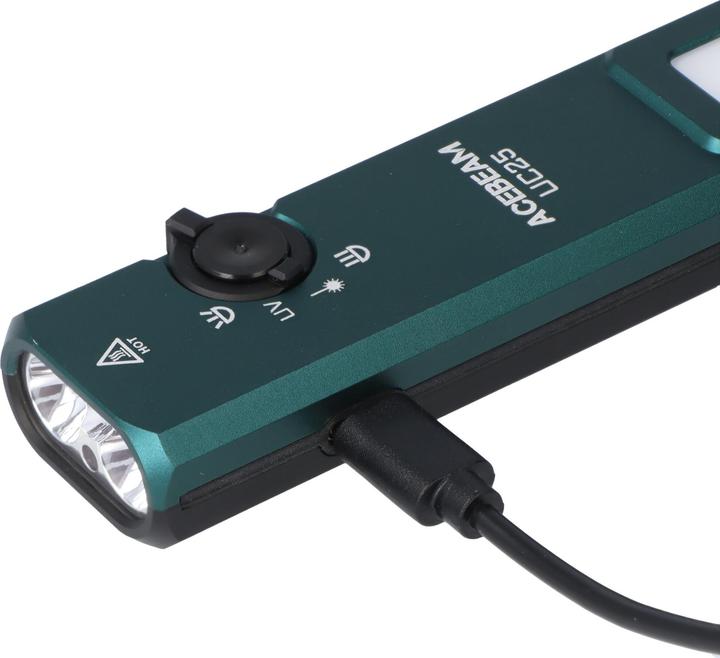 Actual product image AceBeam UC25 mit 3.100 Lm Kalt.- Warmweissem / UV Licht und grünem Laser / Grün (14.20 cm, 3100 lm)