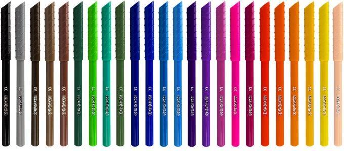 Produktbild Kores Fasermaler "Korello", breit, 24er Karton-Etui variable Spitze, Strichstärke: 1-4 mm, brillante Farbe (24x)