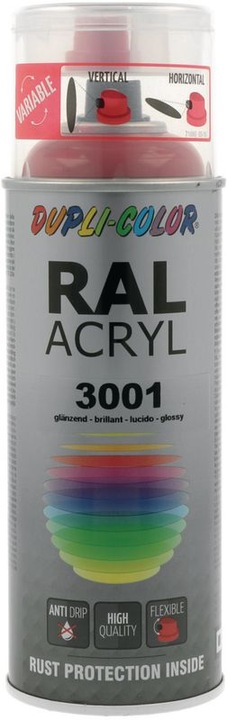 Actual product image Dupli-Color Glossy acrylic paint RAL 3001 signal red (Signal red, 0.40 l)