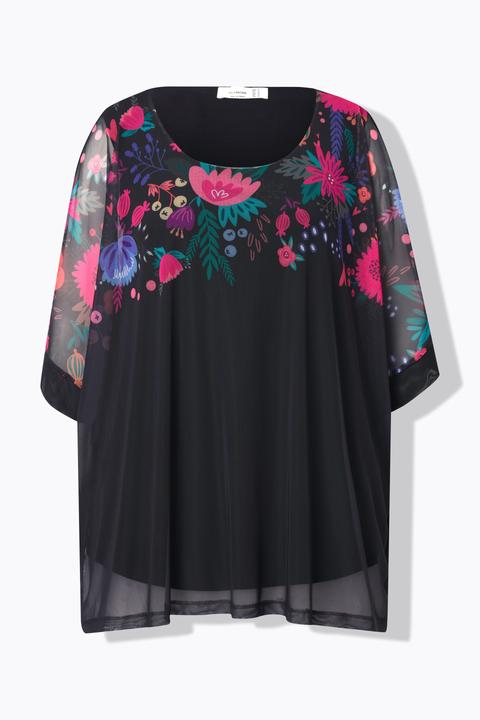 Immagine prodotto Miamoda Bluse, oversized, Blüten-Bordüre, blickdichtes Top (54)