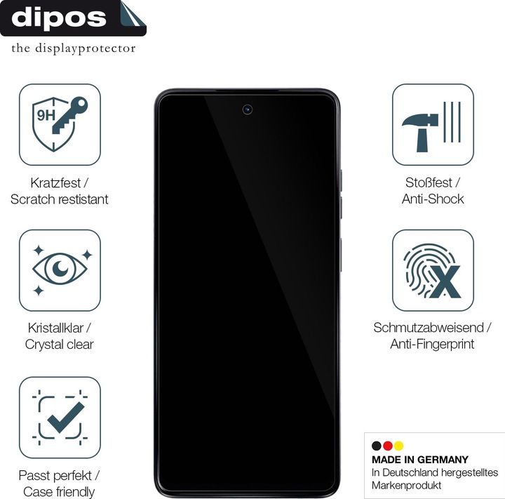 Actual product image Dipos Anti-Shock Screen Protector Clear (1 Piece, Motorola Moto G24 Power)
