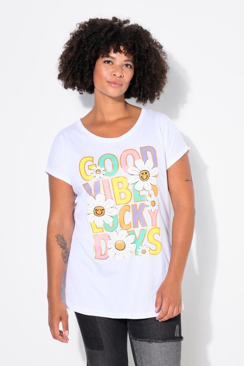 Produktbild Angel of Style T-Shirt, Blumen/Statement-Motiv, Halbarm (46)