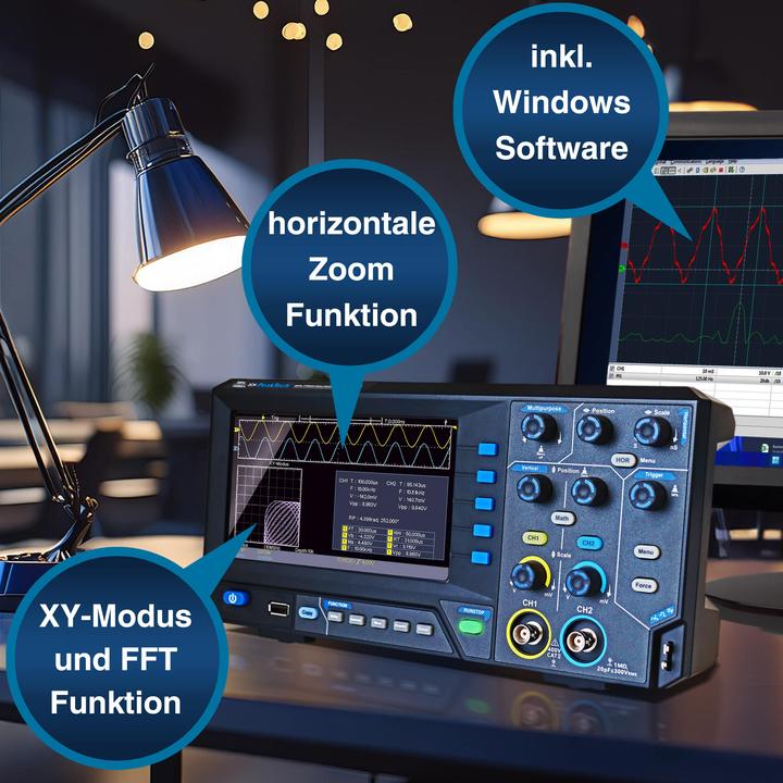 Produktbild Peaktech P 1401 Digital Speicher Oszilloskop (CAT II 400V)