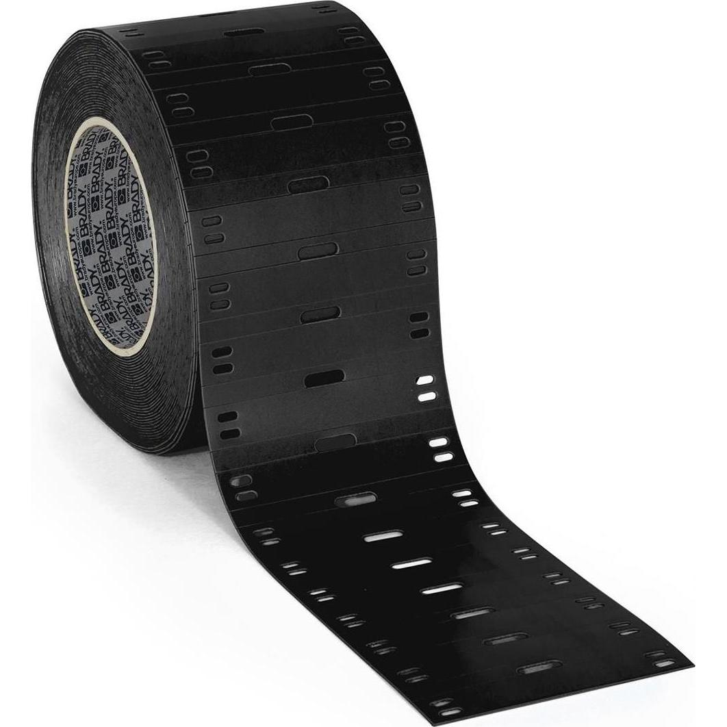 Brady, Rotolo di etichette, THT-6010-7643-BK, Etichette per cavi Heatex, nere, 60,00 x 10,00 mm, senza alogeni, anima da 76 mm ( (6 cm)
