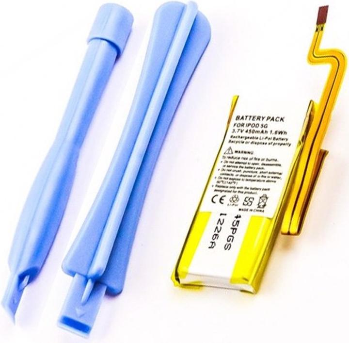 Actual product image AccuCell Battery iPod 5G 30GB 616-0230, EC008-2 (Device specific, 450 mAh)