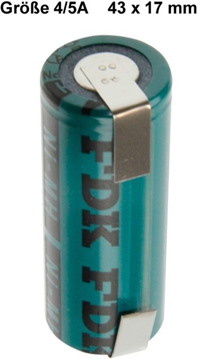 Actual product image Sanyo HR-4/5AU battery, 4/5A, with soldering lug in U-shape (4/5 A)