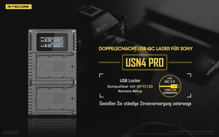 Actual product image Nitecore USN4 Pro (1 pcs., Device specific, Chargers without battery)