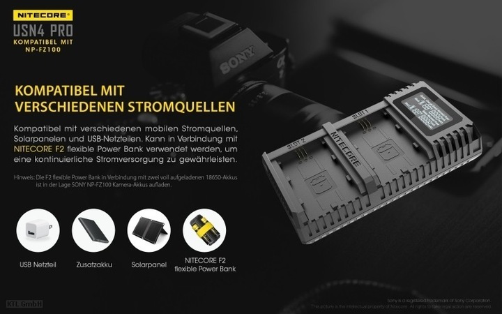 Actual product image Nitecore USN4 Pro (1 pcs., Device specific, Chargers without battery)