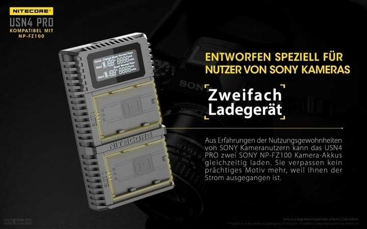 Actual product image Nitecore USN4 Pro (1 pcs., Device specific, Chargers without battery)