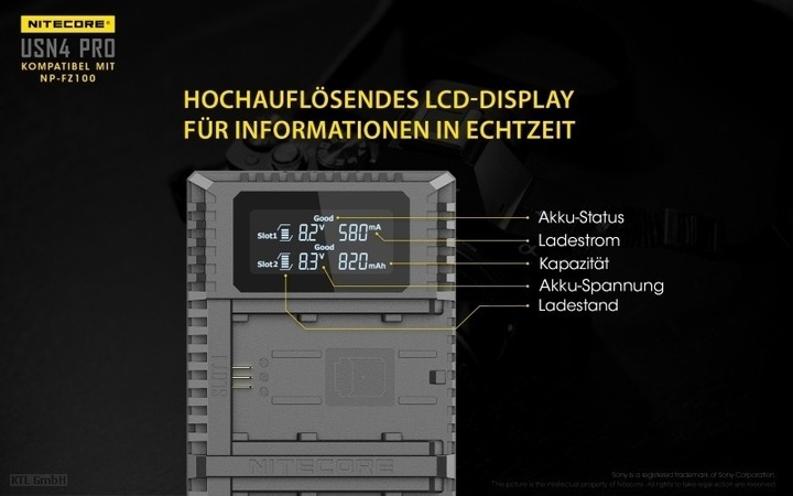 Actual product image Nitecore USN4 Pro (1 pcs., Device specific, Chargers without battery)