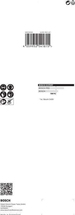 Image du produit Bosch Professional Zubehör EXPERT C470 Papier abrasif sans trous pour ponceuses vibrantes, 93 x 230 mm, G 120, 10 pcs. (120)