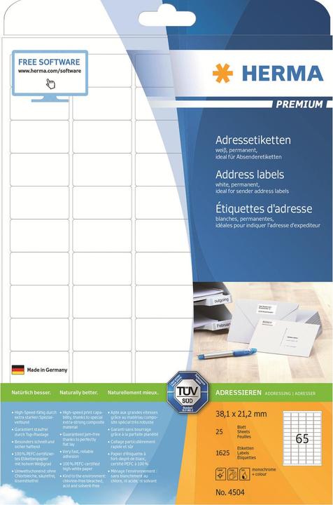 Produktbild HERMA Universal Etiketten A4