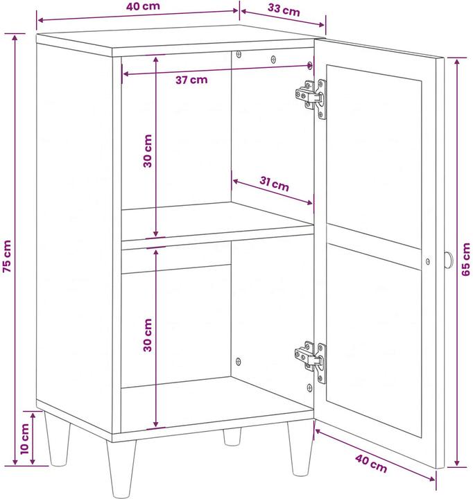 Produktbild vidaXL Sideboard Möbel (33.50 x 40 x 75 cm)