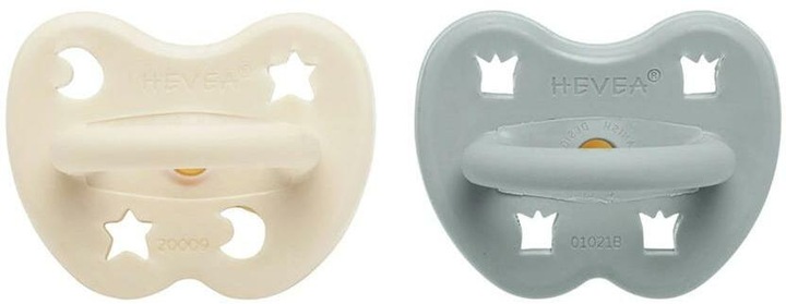 Image du produit Hevea Sucette ronde 2 pcs. Blanc laiteux/Gris magnifique 3-36 mois (2 x, 3 - 36 M.)