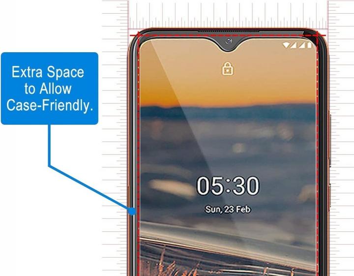 Produktbild Screenguard Nokia 5.3 Panzerglas Schutzfolie Case Friendly Design (1 Stück, Nokia 5.3)