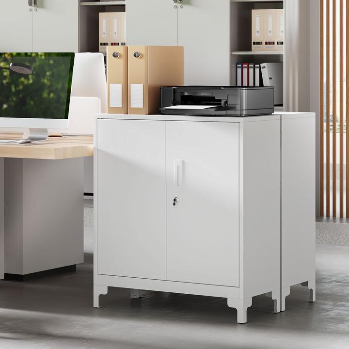 Actual product image Homcom Metallschrank Metall Weiss (80 x 35 x 91 cm)