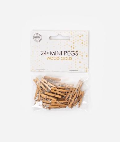 Produktbild Fiesta Mini Wäscheklammern aus Holz - Gold - 24 Stück