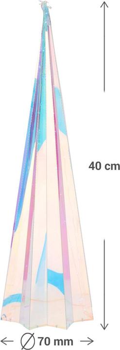 Produktbild Lipo Regenbogen-Pyramide mit sternförmigem Sockel, 40 Micro-LEDs, 13 x 13 x 40 cm