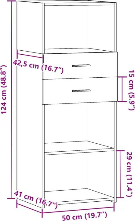 Image du produit vidaXL Highboard (50 x 42.50 x 124 cm)