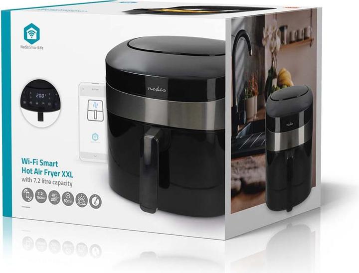 Image du produit Nedis Friteuse à air chaud SmartLife Wi-Fi | 7,2 l | Minuterie : 240 min | Nombre de programmes préréglés