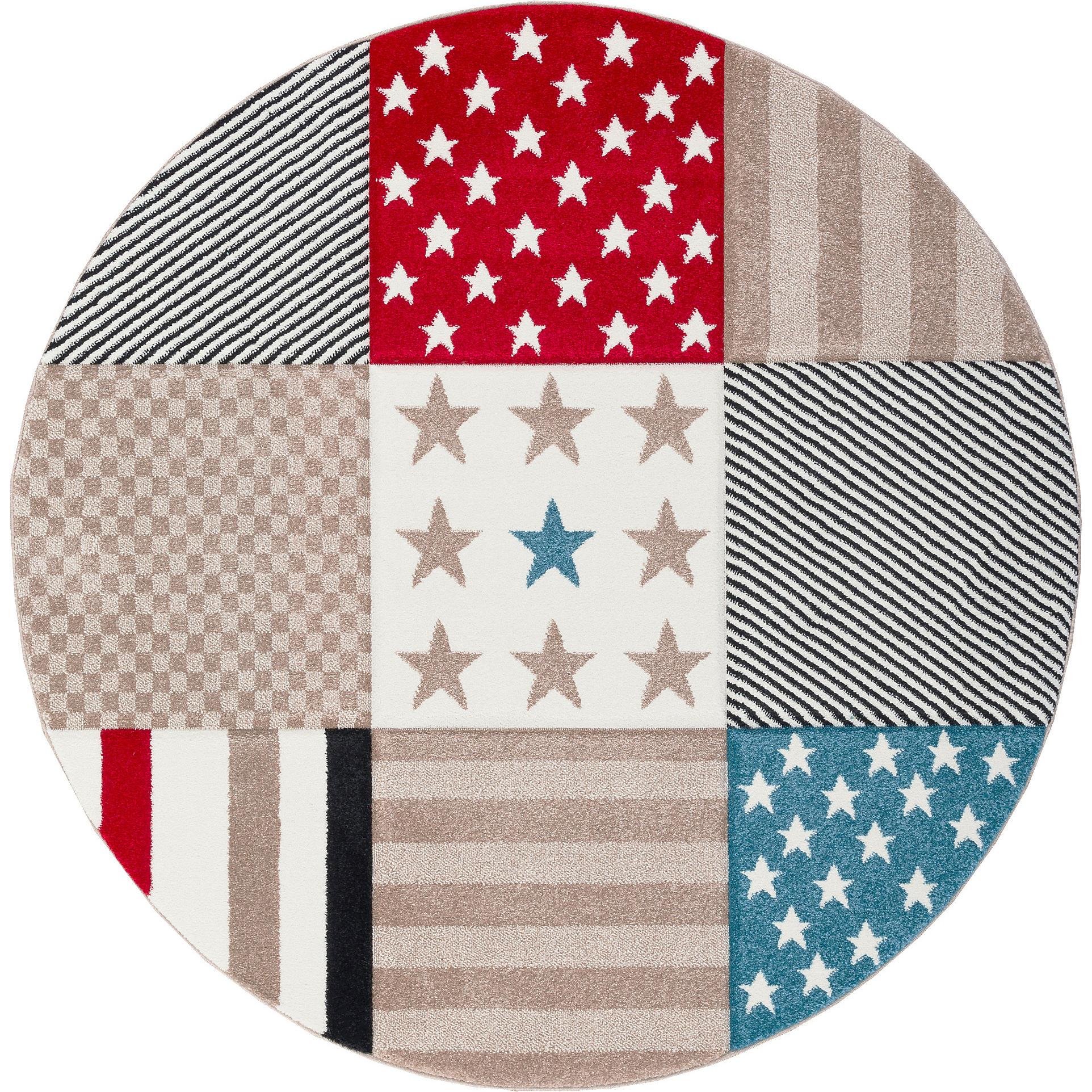 Thumbnail - Pergamon, Kinderteppich, Kinder und Jugend Teppich Maui Sterne Rund (Ø 120 cm)