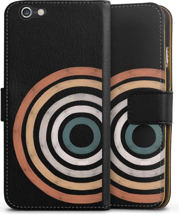 Produktbild DeinDesign Tasche für Apple iPhone 6 Handy Flip Case Wallet Cover Handytasche Leder Kreise Regenbogen (Apple iPhone 6)