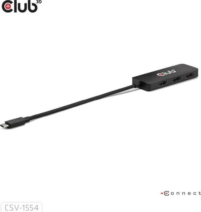 Immagine prodotto Club 3D Hub Club3D MST USB 3.2 Tipo C > 3x HDMI 4K60Hz St/Bu retail (USB-C, 3 porte)
