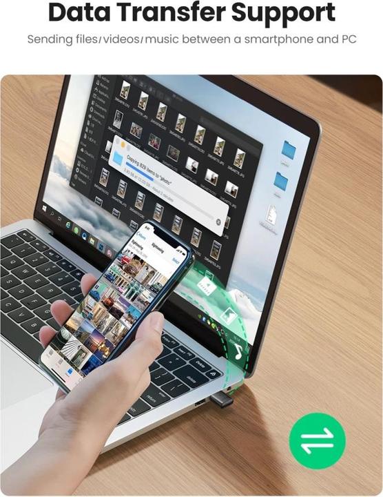Immagine prodotto Ugreen Bluetooth 5.0 USB Adapter (Trasmettitore e ricevitore)